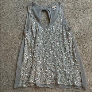 Silver sequins top